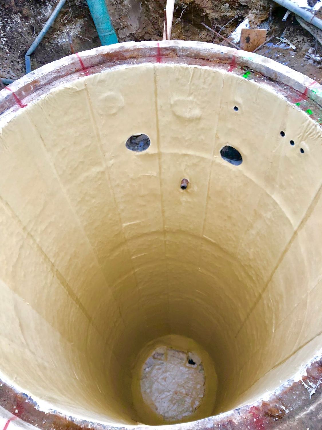 A finished structure after lining, inlets reopened and back in service